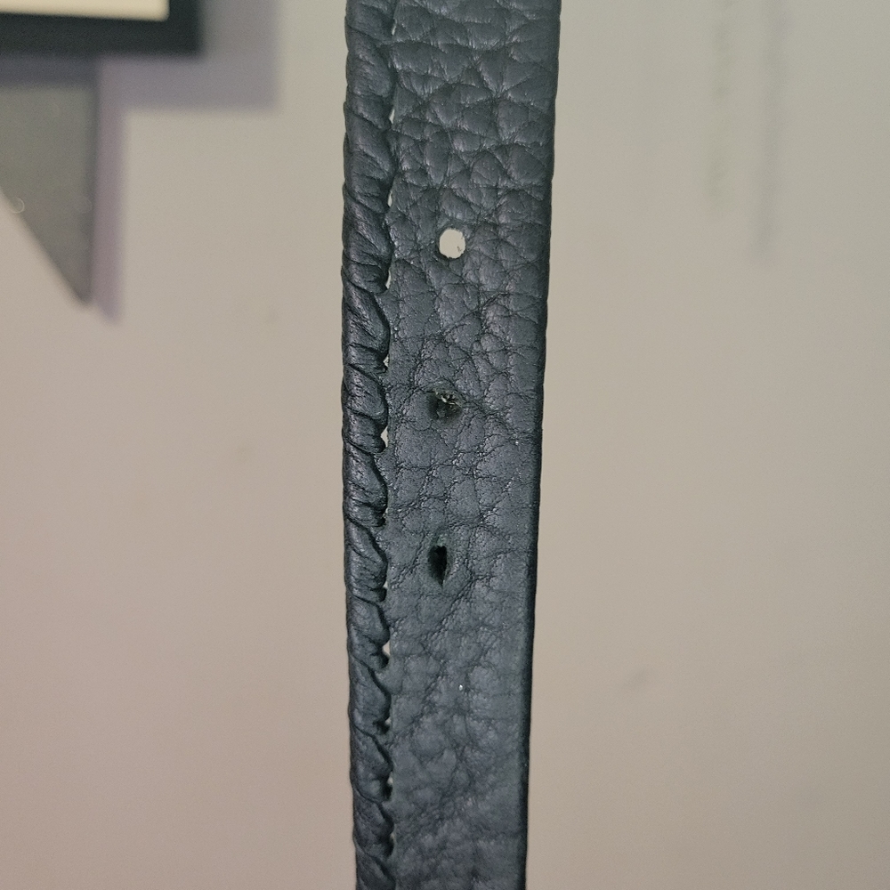 Gilles Herve Paris Women’s Black Leather Side Stitched Belt - Picture 13 of 13